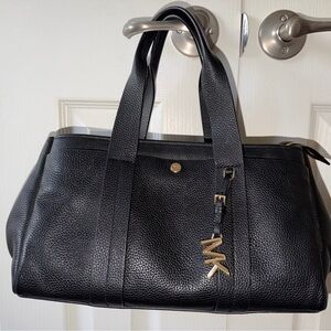 Michael Kors Romee Small Pebbled Leather Tote Bag Black + Wallet